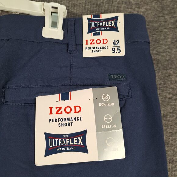 IZOD Ultraflex Waistband Navy Shorts Size 42 44" Performance Short Men's NWT - Picture 3 of 7